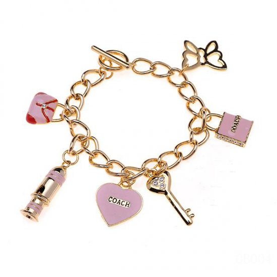 Coach Fashion Charm Pink Bracelets CVU